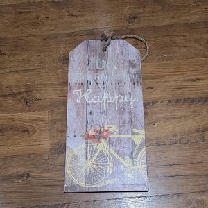 Decorative Wooden Sign with Bicycle Design
